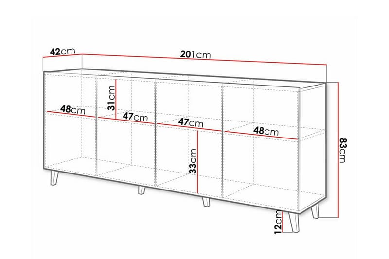 Strontian Highboard Scandinavian Choice Black - Förvaring - Skåp - Förvaringsskåp