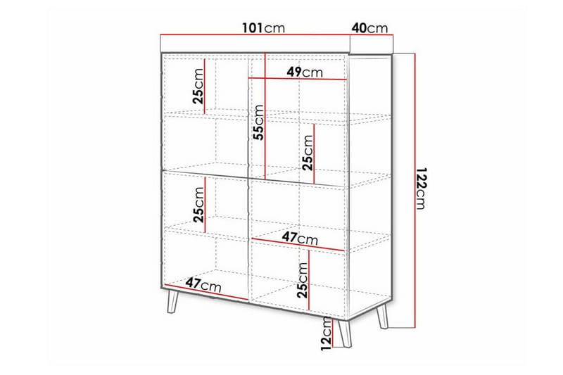 Strontian Highboard Scandinavian Choice Graphite - Förvaring - Skåp - Förvaringsskåp