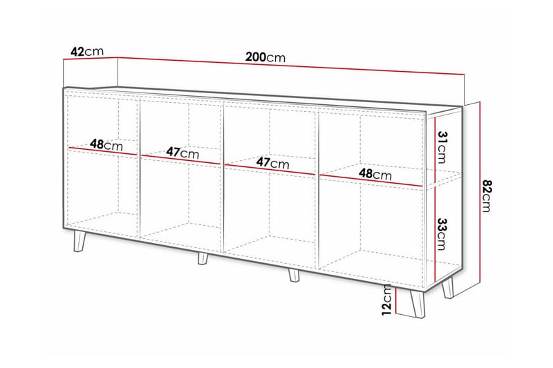 Strontian Highboard Scandinavian Choice White - Förvaring - Skåp - Förvaringsskåp
