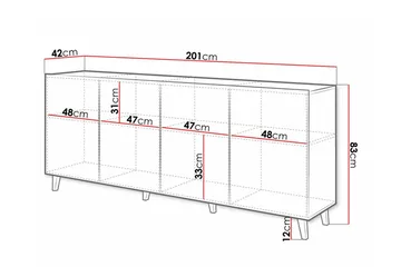 Strontian Highboard Scandinavian Choice White - Förvaring - Skåp - Förvaringsskåp
