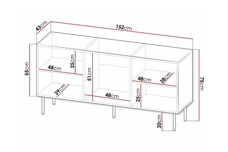Strontian Highboard Scandinavian Choice White - Förvaring - Skåp - Förvaringsskåp