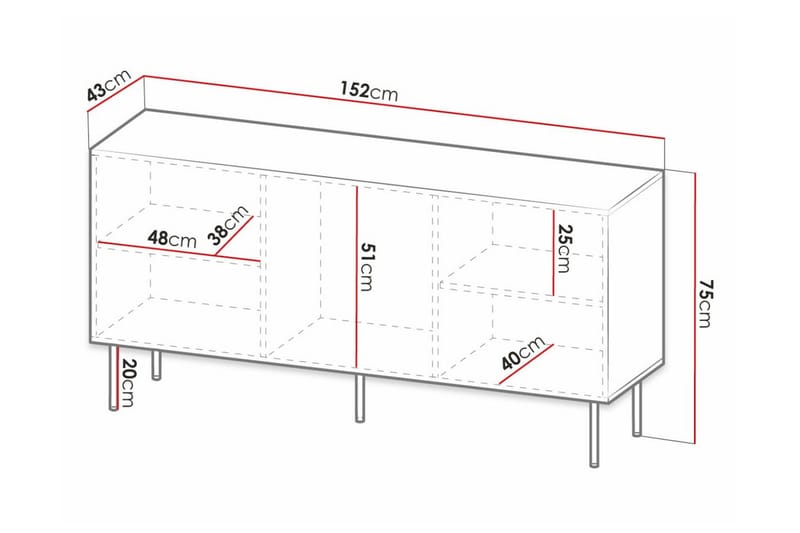 Strontian Highboard Scandinavian Choice White - Förvaring - Skåp - Förvaringsskåp