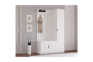 Sylorn Omklädningsskåp 120x200 cm - Matt Vit - Förvaring - Hylla - Hatthylla