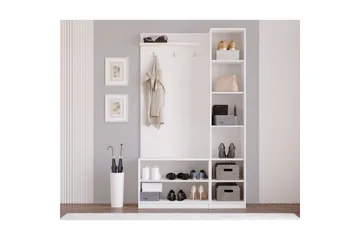 Sylorn Omklädningsskåp 120x200 cm - Matt Vit - Förvaring - Hylla - Hatthylla