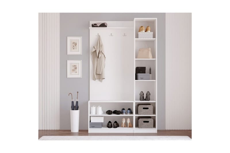 Sylorn Omklädningsskåp 120x200 cm - Matt Vit - Förvaring - Skåp - Förvaringsskåp