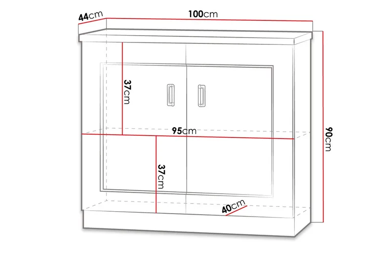 Tadeusz Skåp 100x44x90 cm - Brun - Förvaring - Skåp - Förvaringsskåp