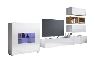 Tessan Väggenhet med Blå LED - Vit/Blå LED - Möbler - Barnmöbler - Förvaring barnrum - Skåp barnrum