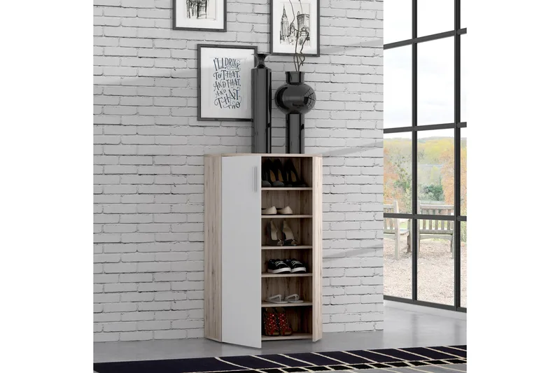 Ticketwood Skoskåp 69 cm - Brun/Vit - Förvaring - Skåp - Förvaringsskåp