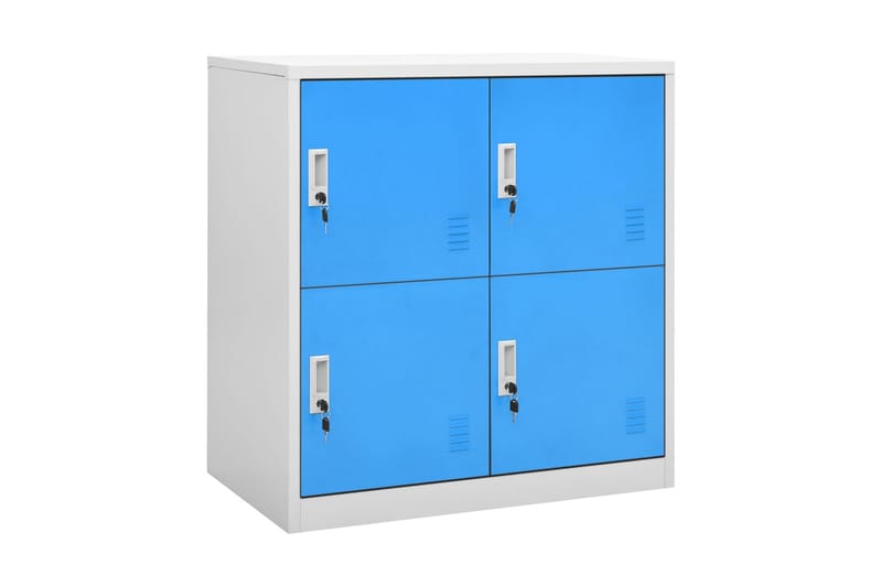 Två Locker Cabinets 90x45x92,5 cm Stål - Grå och Blå - Förvaringsskåp - Klädskåp & omklädningsskåp