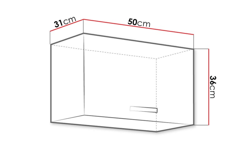 Väggskåp Karmen 50x36x40 cm - Svart/Grå/Vit - Förvaring - Skåp - Förvaringsskåp