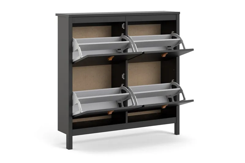 Vallvidera Skoskåp 25x102 cm - Svart/Natur - Förvaring - Skåp - Förvaringsskåp