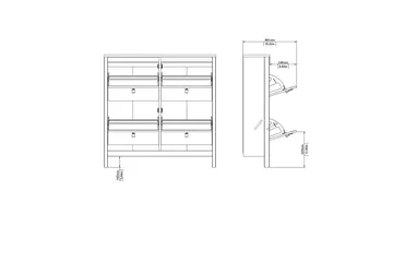 Vallvidera Skoskåp 25x102 cm - Svart/Natur - Förvaring - Skåp - Förvaringsskåp