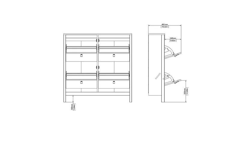 Vallvidera Skoskåp 25x102 cm - Svart/Natur - Förvaring - Skåp - Förvaringsskåp