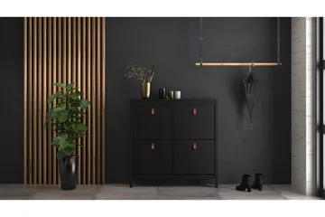 Vallvidera Skoskåp 25x102 cm - Svart/Natur - Förvaring - Skåp - Förvaringsskåp