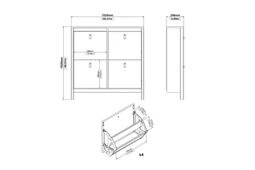 Vallvidera Skoskåp 25x102 cm - Svart/Natur - Förvaring - Skåp - Förvaringsskåp