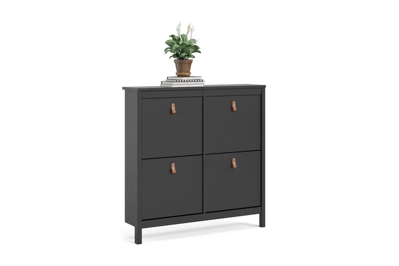 Vallvidera Skoskåp 25x102 cm - Svart/Natur - Förvaring - Skåp - Förvaringsskåp