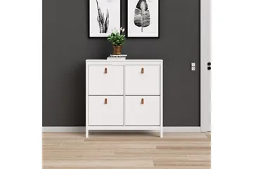 Vallvidera Skoskåp 25x102 cm - Vit/Natur - Förvaring - Skåp - Förvaringsskåp