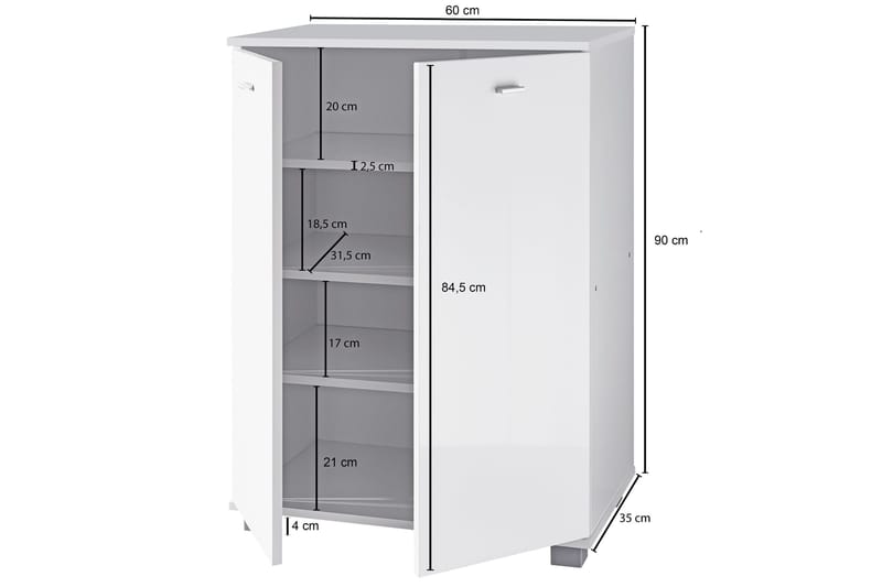 Vassell Skoskåp - Vit - Förvaring - Skåp - Förvaringsskåp