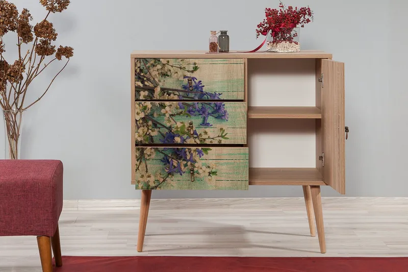 Vellavie Förvaringsskåp Körsbärsblom - Grön/Brun - Förvaring - Skåp - Förvaringsskåp