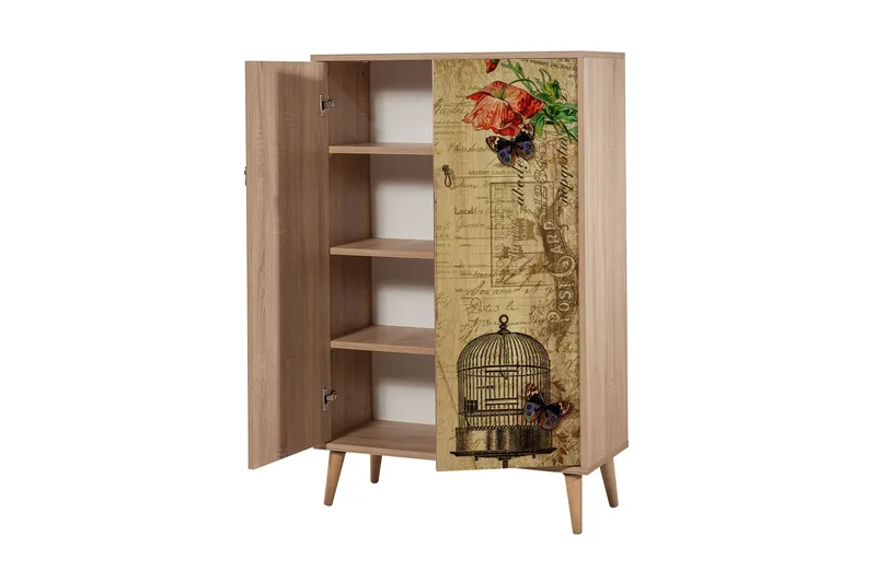 Vellavie Skåp 80 cm Vintage - Brun/Röd - Förvaring - Skåp - Förvaringsskåp