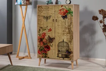 Vellavie Skåp 80 cm Vintage - Brun/Röd - Förvaring - Skåp - Förvaringsskåp