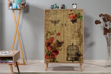Vellavie Skåp 80 cm Vintage - Brun/Röd - Förvaring - Skåp - Förvaringsskåp