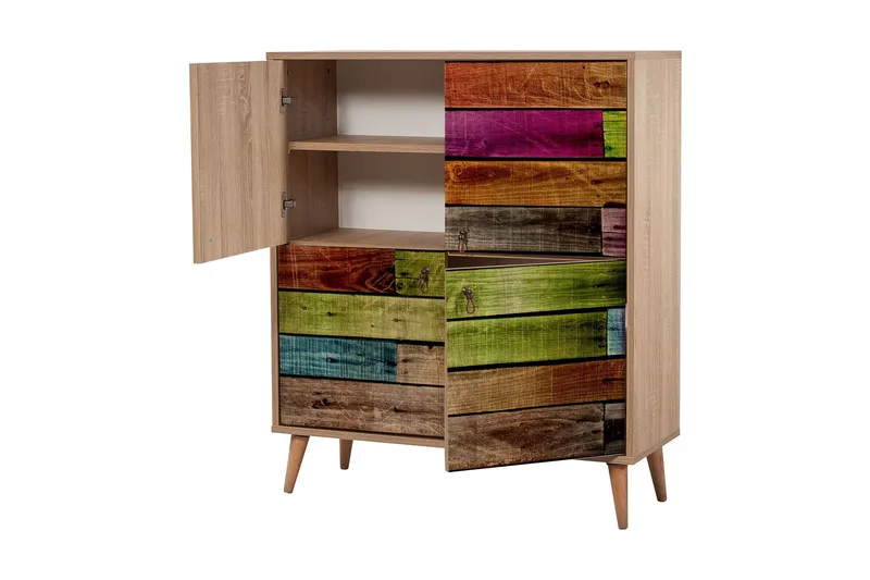 Vellavie Skåp 95 cm Regnbågspanel - Flerfärgad - Förvaring - Skåp - Förvaringsskåp