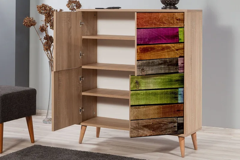 Vellavie Skåp 95 cm Regnbågspanel - Flerfärgad - Förvaring - Skåp - Förvaringsskåp