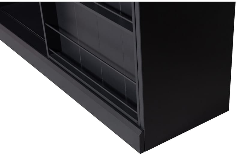 Vitrinskåp Vendelin 150x47 cm - Furu/Matt svart - Förvaring - Skåp - Förvaringsskåp