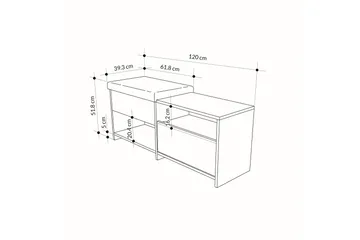 Filux Skoskåp 120,3 cm - Antracit - Förvaring - Skåp - Förvaringsskåp