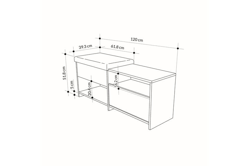 Filux Skoskåp 120,3 cm - Antracit - Förvaring - Skåp - Förvaringsskåp