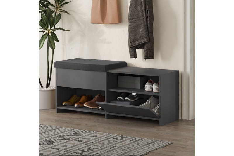 Filux Skoskåp 120,3 cm - Antracit - Förvaring - Skåp - Förvaringsskåp