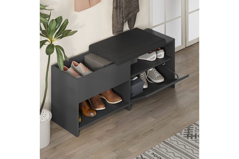 Filux Skoskåp 120,3 cm - Antracit - Förvaring - Skåp - Förvaringsskåp