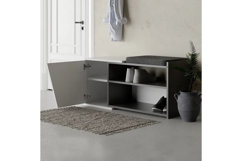 Fiona Skoskåp 104,6 cm - Antracit/Vit - Förvaring - Skåp - Förvaringsskåp