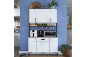 Flerfunktionsskåp Cerreta 127 Valnöt / Vit - Mediumfärgat trä/Vit - Förvaring - Skåp - Förvaringsskåp