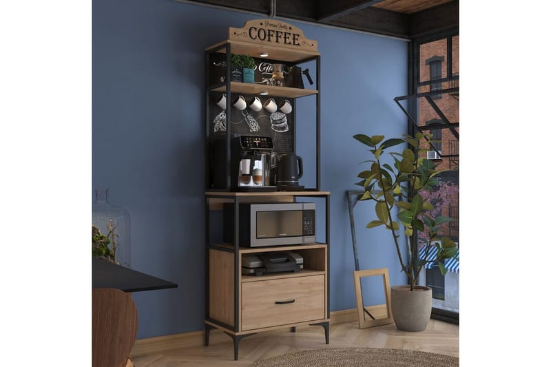 Flerfunktionsskåp Cerreta 154 (70 x 206,8 x 40 cm) - Brun - Förvaring - Skåp - Förvaringsskåp