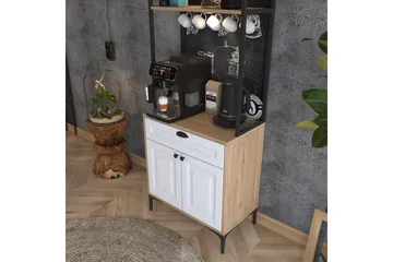 Flerfunktionsskåp Cerreta 157 Valnöt / Vit - Vit/Mörkfärgat trä - Förvaring - Skåp - Förvaringsskåp