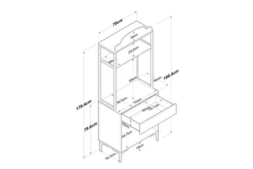 Flerfunktionsskåp Cerreta 157 Valnöt / Vit - Vit/Mörkfärgat trä - Förvaring - Skåp - Förvaringsskåp