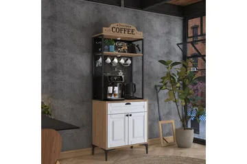 Flerfunktionsskåp Cerreta 157 Valnöt / Vit - Vit/Mörkfärgat trä - Förvaring - Skåp - Förvaringsskåp