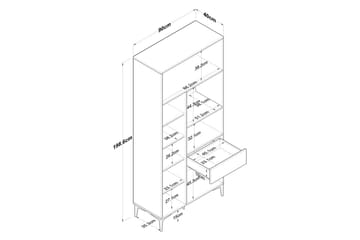 Flerfunktionsskåp Cerreta 165 Vit - Vit - Förvaring - Skåp - Förvaringsskåp
