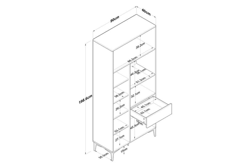 Flerfunktionsskåp Cerreta 165 Vit - Vit - Förvaring - Skåp - Förvaringsskåp