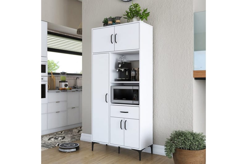 Flerfunktionsskåp Cerreta 165 Vit - Vit - Förvaring - Skåp - Förvaringsskåp