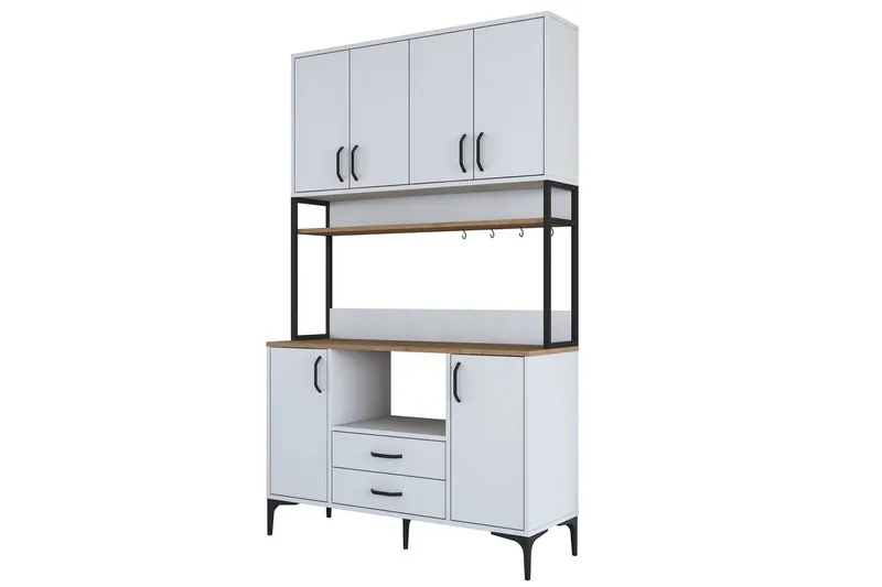 Flerfunktionsskåp Cerreta 169 Valnöt / Vit, Vit