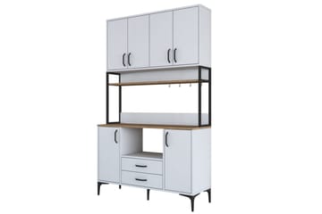 Flerfunktionsskåp Cerreta 169 Valnöt / Vit - Vit - Förvaring - Skåp - Förvaringsskåp