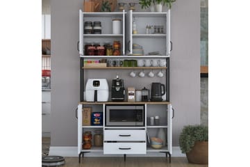 Flerfunktionsskåp Cerreta 169 Valnöt / Vit - Vit - Förvaring - Skåp - Förvaringsskåp