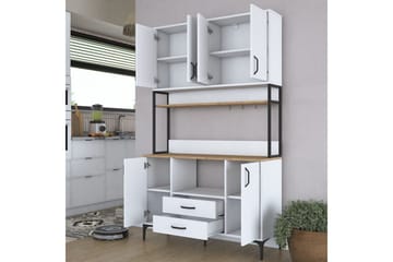 Flerfunktionsskåp Cerreta 169 Valnöt / Vit - Vit - Förvaring - Skåp - Förvaringsskåp