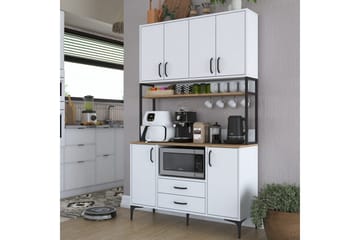 Flerfunktionsskåp Cerreta 169 Valnöt / Vit - Vit - Förvaring - Skåp - Förvaringsskåp