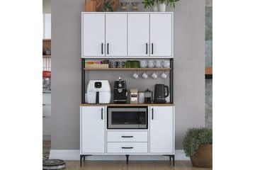 Flerfunktionsskåp Cerreta 169 Valnöt / Vit - Vit - Förvaring - Skåp - Förvaringsskåp