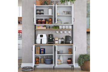 Flerfunktionsskåp Cerreta 173 Valnöt / Vit - Valnöt / Vit - Förvaring - Skåp - Förvaringsskåp