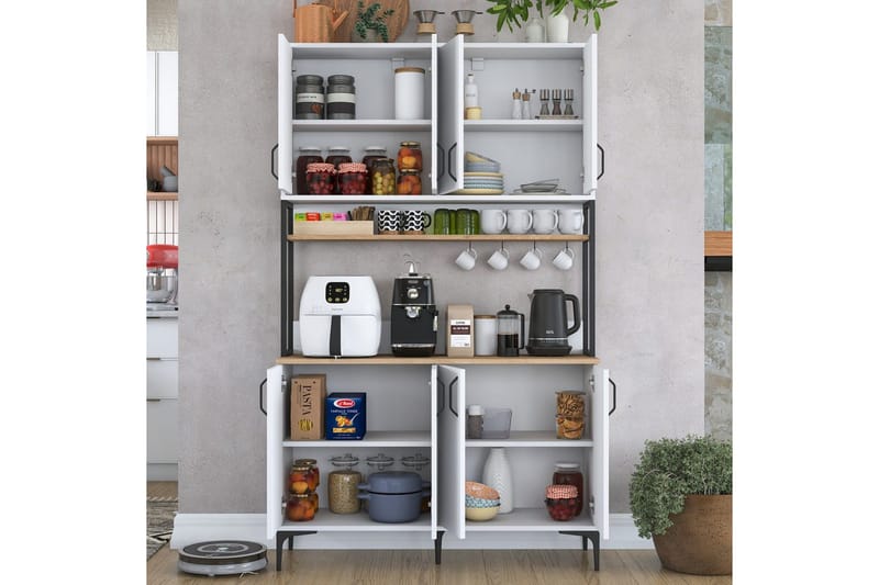 Flerfunktionsskåp Cerreta 173 Valnöt / Vit - Valnöt / Vit - Förvaring - Skåp - Förvaringsskåp